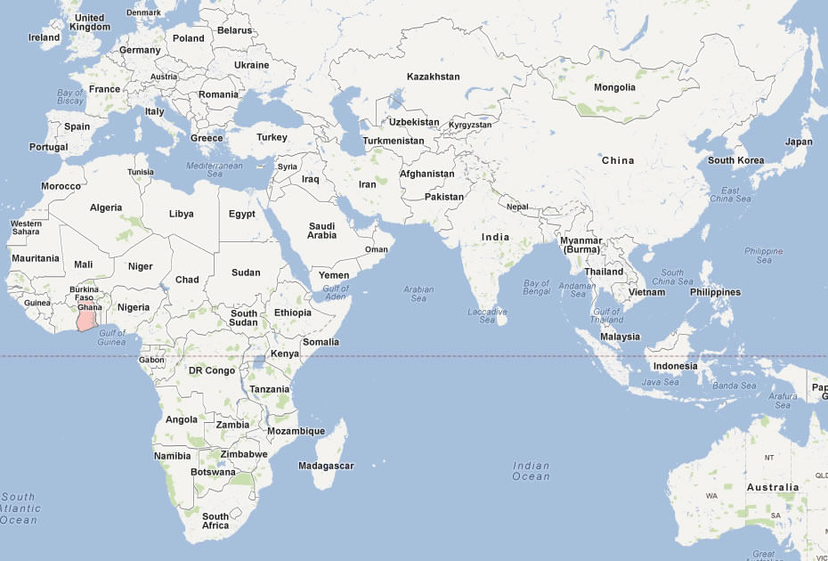 map of ghana world